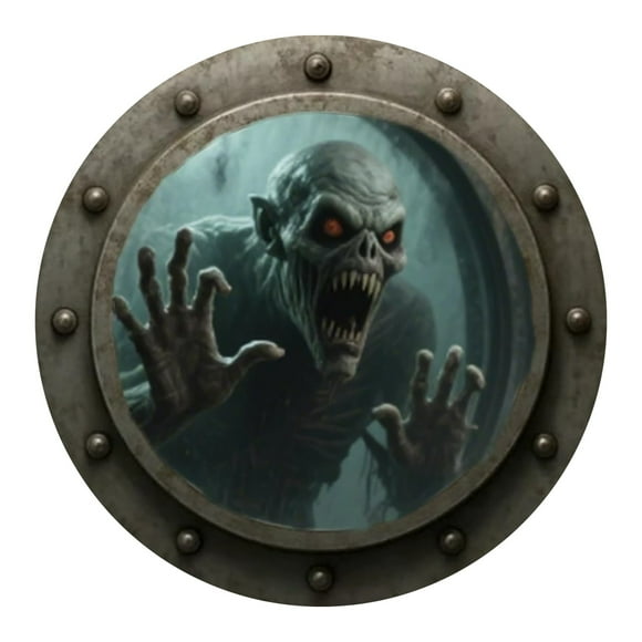 HUASHENG Porthole Wall Decor Halloween Hanging Prank Porthole Wall Hanging Halloween Decorations 3D Scary Pictures Creepy Gothic Home Decor For Halloweens House Wall Decor