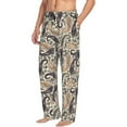 thumbnail image 3 of Mens Pajama Pants - Soft Sleep & Lounge Pants for Men, Paisley Pattern No.90108 Cuteness Casual PJ Bottoms Pants with Pockets, 3 of 5