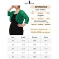 thumbnail image 6 of Agnes Orinda Women's Plus Size Elegant Hollow Out 1/2 Sleeve Crop Shrug 4X Green, 6 of 6