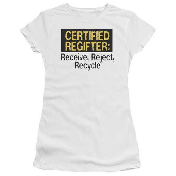 - Certified Regifter - Juniors Teen Girls Cap Sleeve Shirt - XX-Large