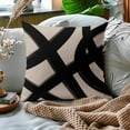 thumbnail image 2 of Black Beige Tan Khaki Pillow Covers 18x18 Inch Set of 2 Modern Abstract Graffiti Art Line Decorative Throw Pillows Minimalist Geometric Pillow Cases Home Decor for Sofa Couch Bedroom Outdoor, 2 of 6