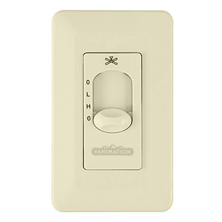 Fanimation CW3LA-CA, 3-Speed Fan Slide Wall Control, Light Almond (For Caruso...