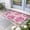 Pink, variant on Blue Palm Leaves Door Mat Indoor Outdoor,Farmhouse Summer Beige Tropical Plants Non Slip Welcome Mat with Rubber Backing,Absorbent Fabric Front Door Mats Entryway Rug for Home Patio Entrance 18"x30"