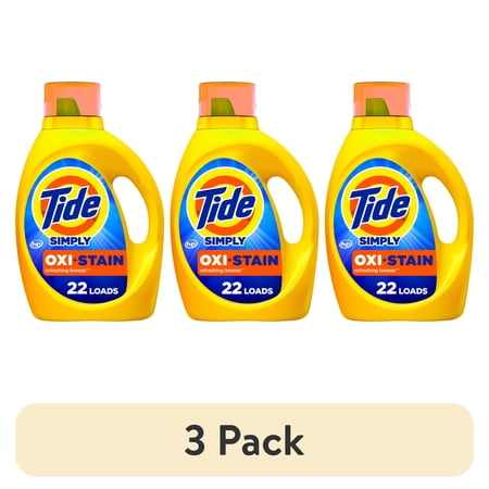 (3 pack) Tide Simply Oxi Boost + Ultra Stain Release, Refreshing Breeze, 22 Loads, 31 fl oz