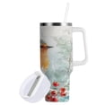thumbnail image 3 of 30 oz Insulated Stainless Steel Tumbler Double Wall Stainless Steel Tumbler with 2-Way Drinking Elegant Little Robin, 3 of 9