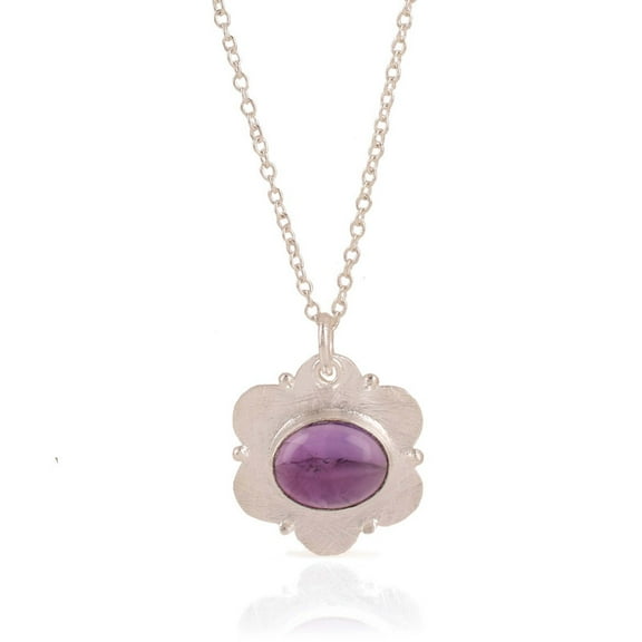 Natural Amethyst Crystals Pendant Necklace, Oval Cabochon Gemstone, Energy Healing Crystals, Birthday, Gift for Her, Gemstone Jewelry 18 inch AAA 