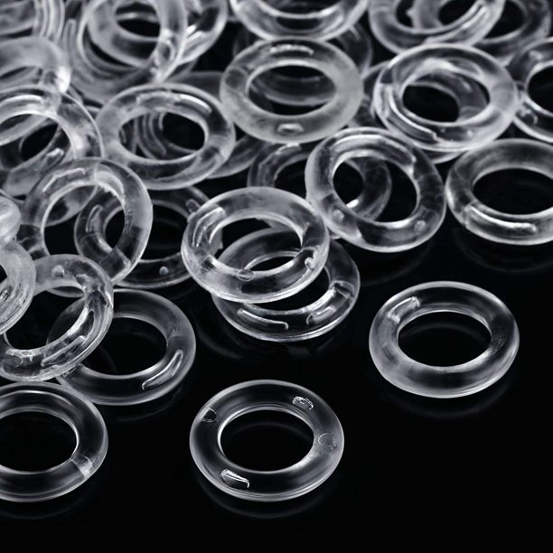 100 Pieces Roman Blind Curtain Rings, O-Rings Plastic Rings for Roman Shades (Transparent, 13 mm) oso de fresa Electrónica