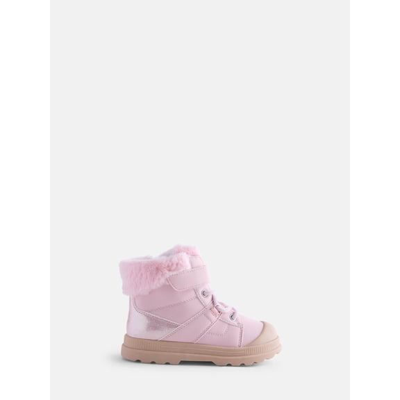 Wonder Nation Toddler Girls' Bump Toe Winter Booties with Faux Fur Trim