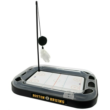 UPC: 0849790111554 | Pets First NHL Boston Bruins CAT Scratcher Toy with Catnip Plush & Feather Cat Toy 5-in-1 Kitty Toy