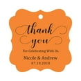 thumbnail image 1 of Darling Souvenir Custom Names Thank You For Celebrating With Us Wedding Hang Tags Personalized Party Tags-Orange-50 Tags, 1 of 1