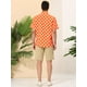 thumbnail image 5 of INSPIRE CHIC Camisa de lunares de verano para hombre, camisas hawaianas con patrón de manga corta y botones naranja L, 5 of 6