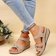 thumbnail image 4 of Zanvin Womens Sandals Clearance Summer Ladies Slippers Casual Women's Shoes Lightweight Platform Wedges Sandals, Beige, 40, 4 of 7