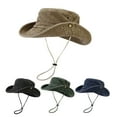 thumbnail image 6 of Breathable Wide Brim Boonie Hat Outdoor Mesh Cap For Travel Fishing Casual Khaki - One Size, 6 of 6