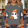 thumbnail image 2 of Bovemsi Womens Shirt Sleeve Tops Multi‑Holiday 3/4‑Sleeve Printed Graphic Pieces Fashion Outfits Clothes XL, 2 of 4