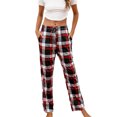thumbnail image 3 of Innerwin Palazzo Pants Wide Leg Ladies Pajamas Bottoms Holiday Drawstring Lounge Wine Red L, 3 of 6