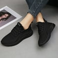 thumbnail image 3 of Dakaela Womens Fashion Sneakers Knit Breathable Casual Walking Shoes Gym Workout Slip on Shoes Black 7.5, 3 of 6