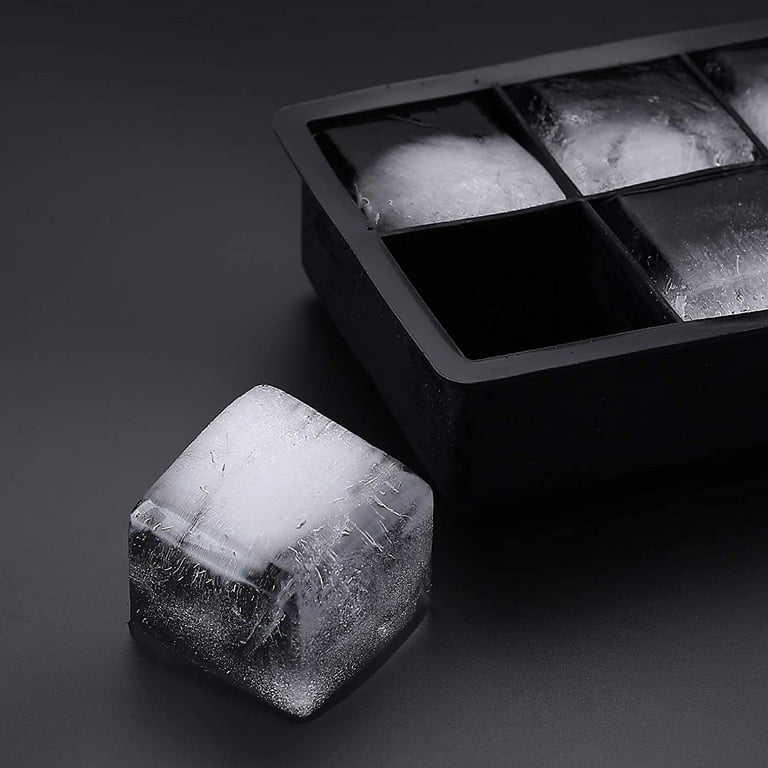 ITWIST Large Ice Cube Molds, 2 INCH Space-saving Whiskey Ice Mold, 2 Pack  Whiskey Ice Cube Molds with Bin & Tong, Mini Fridge Ice Cube Tray,  Leak-free