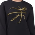 thumbnail image 3 of Women's G-III 4Her by Carl Banks Black Atlanta Hawks Metallic Print Basketball Sketch Fleece Sweatshirt, 3 of 3