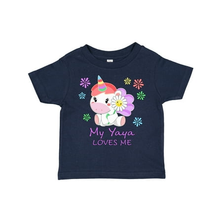 

Inktastic My Yaya Loves Me- Cute Unicorn Gift Toddler Boy or Toddler Girl T-Shirt