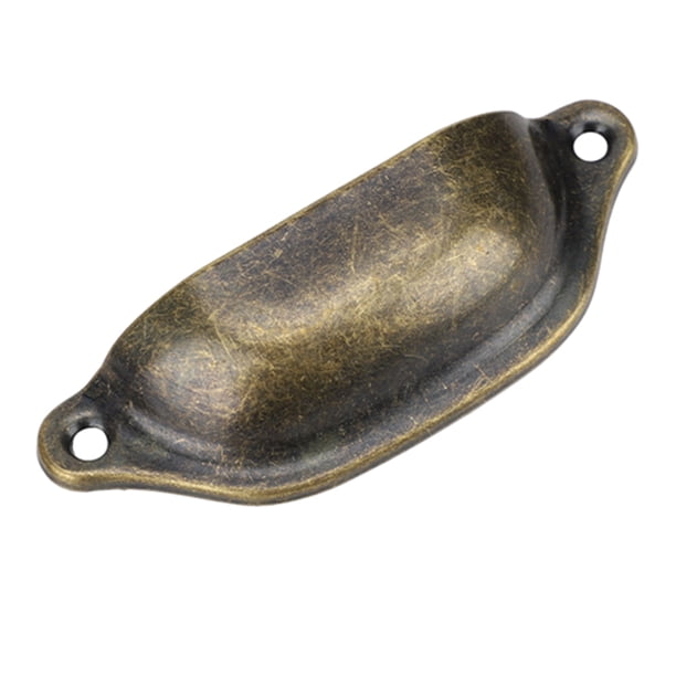 M Buder Tirador de Concha Antiguo Semicircular Estilo Chino Herrajes para Cajones y Gabinetes Bronce Verde 8 Piezas