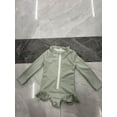 thumbnail image 2 of Faithtur Infant Girl Solid Color Ruffle Zipper Rash Guard Swimwear Bathing Suit, 2 of 8