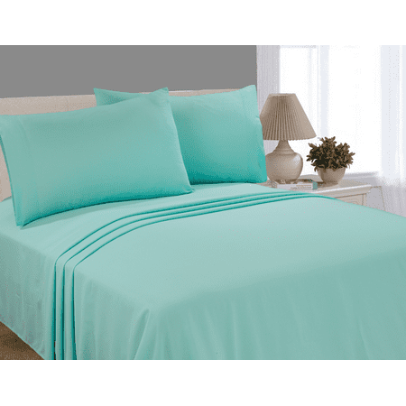 Mainstays Microfiber Sheet Set Queen Mint Walmart Com