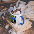 thumbnail image 5 of Pretty Little Blue Flower Photographed By Angelandspot, 15oz Two-Tone Blue Mug, 5 of 7