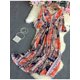 thumbnail image 1 of One SizeWomen Spring Dress Temperament V-neck Color Contrast Flare Sleeve Short Sleeve Printed Pleated National Style Vestidos D2455 yaoshenbao LED, 1 of 2