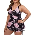 thumbnail image 2 of a.Jesdani Women Plus Size Tankinis Swimsuits Flowy Swimwear with Boyshorts Two Piece Bathing Suits for women Orange Floral 3XL, 2 of 12