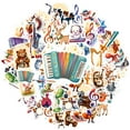 thumbnail image 2 of 35pcs-50pcs Cute Musical Stickers Animal Band Stickers Cartoon Instrument Stickers for Laptops Notebooks Suitcases, 2 of 9