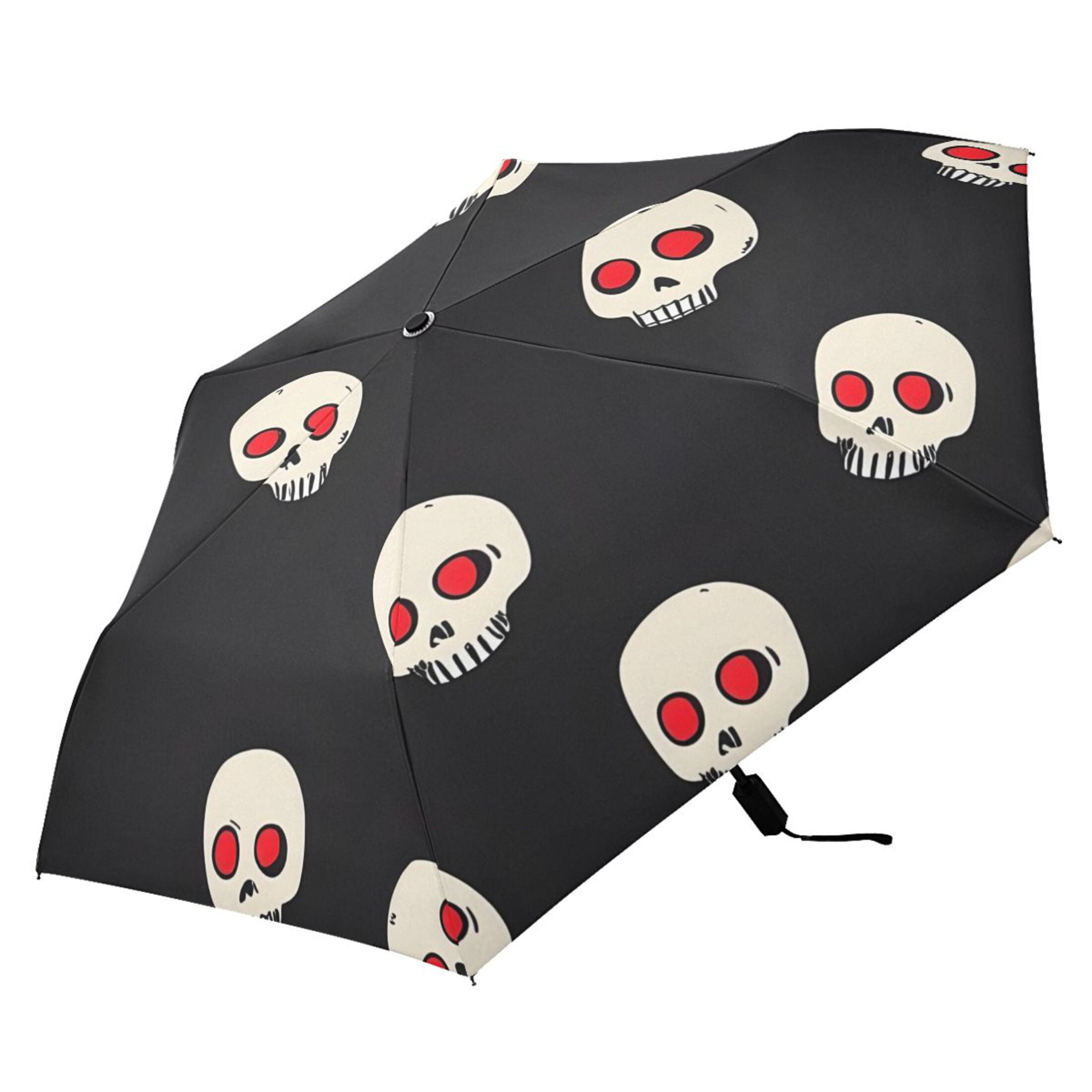 ALAZA Skull Head UPF 50+ Compact Folding Umbrella for Rain Travel Umbrella Packable