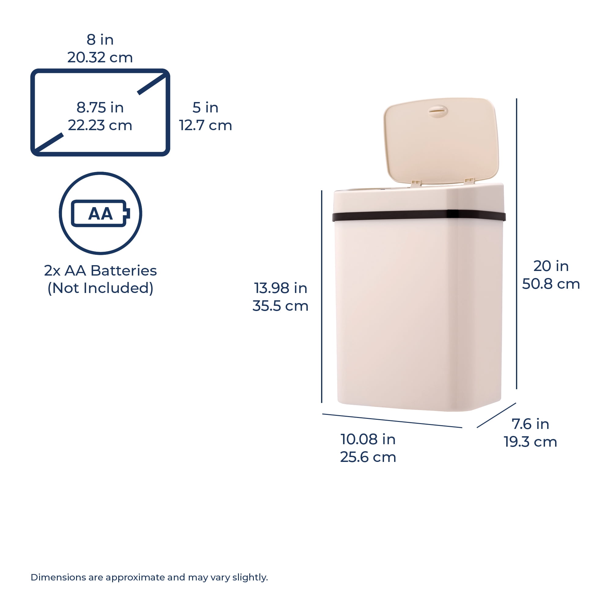 Nine Stars Automatic Bathroom Trash Can, 3 Gallon Plastic Motion Sensor Garbage Bin with Soft Close Lid, Pink