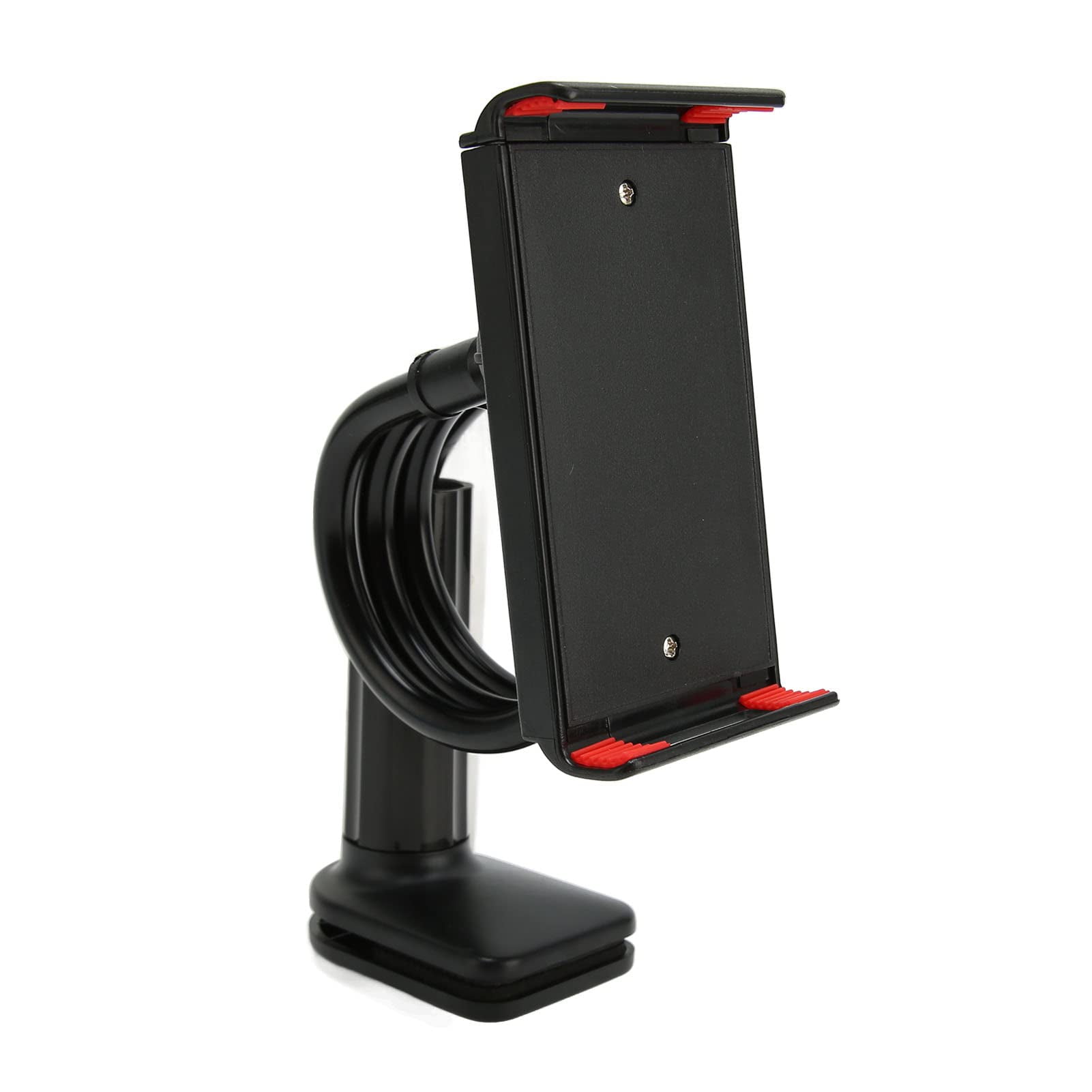 Phone Stand, Phone Holder, Flexible Gooseneck Adjustable 360-Degree Rotation Phone Clamp Stand for Wheelchair Use, Thickened Base, Black