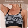 thumbnail image 3 of Sujetador deportivo para mujer, almohadilla extraíble a rayas, espalda cruzada, yoga, gimnasio, corr Abanopi Sujetador deportivo de mujer, 3 of 7