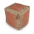 thumbnail image 2 of Steve Silver Jafar Square Handwoven Cinnamon/ Khaki Jute Pouf, 2 of 5