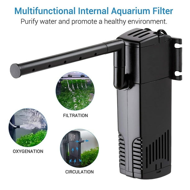 Aquarium Internal Filter, Submersible Power Filter with Adjustable  Waterflow, Aeration System with Sponge Filter for Fish Tanks 