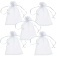 thumbnail image 2 of Costalitos de Fiesta para Recuerdo PouchyWhite 5Pzas Blanco 5x7cm Tela Bolsa Organza., 2 of 2