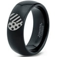thumbnail image 1 of Tungsten Racing Flag Band Ring 8mm Men Women Comfort Fit Black Dome Polished Nascar Formula 1 Monster Truck Drag Checkered, 1 of 4