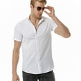 thumbnail image 4 of SWSMCLT Men's Button Down Shirt Casual 100 Cotton Tops Lightweight Summer Shirt Soft Casual Fitted Short Sleeve White Small, 4 of 4