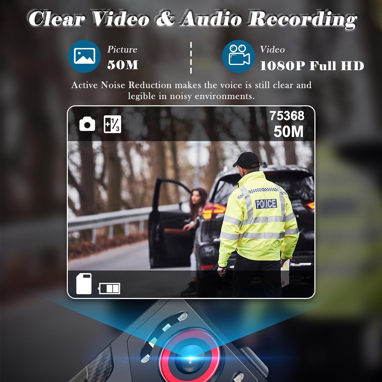RONY 128GB Wearable Body Camera with Audio and Video Recording, 1080P FHD Body Cam with IR Night Vision for Law Enforcement Security Guard Civilian