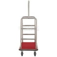 thumbnail image 4 of Silver Stainless Steel Bellman Cart, Straight Uprights, 6" Rubber Casters, 41-1/4"L x 24"W x 73"H, 4 of 6