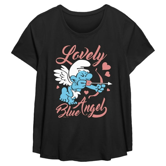Women's The Smurfs Lovely Blue Angel  Graphic T-Shirt