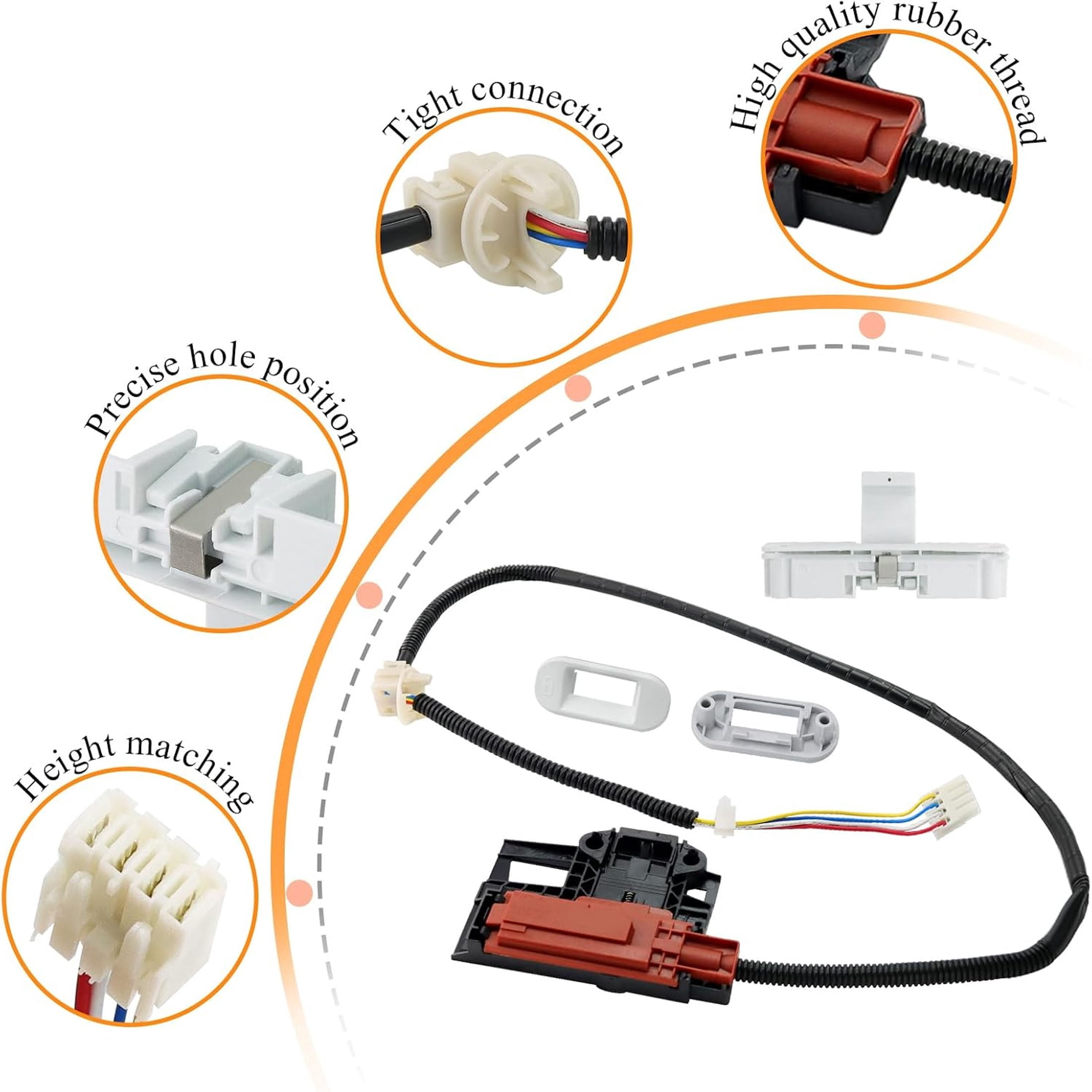 Washer Lid Lock Latch Switch Assembly & Lid Strike W10404050 W10238287 W10240513 Fit for Whirlpool Kenmore Cabrio Maytag Amana Washing Machine Replace AP5263307 W10744659 PS349762