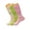 Ecru - Lemon Green - Pink, variant on Colorful Slouch Socks 3 Pairs Scrunch Knee Socks Shoe Size 5-10 (Ecru - Lemon Green - Pink)
