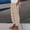 04-Khaki, variant on Women Striped Print Side Button Casual Pants, Elastic Waist Loose Straight Pocket Comfort Long Trousers 01-Army Green XXL