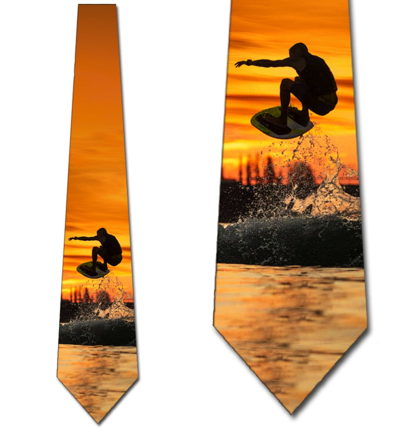Wakesurfing Ties Mens Water Sports Necktie Wakeboarding Neckties by The Three Rooker Necktie Company