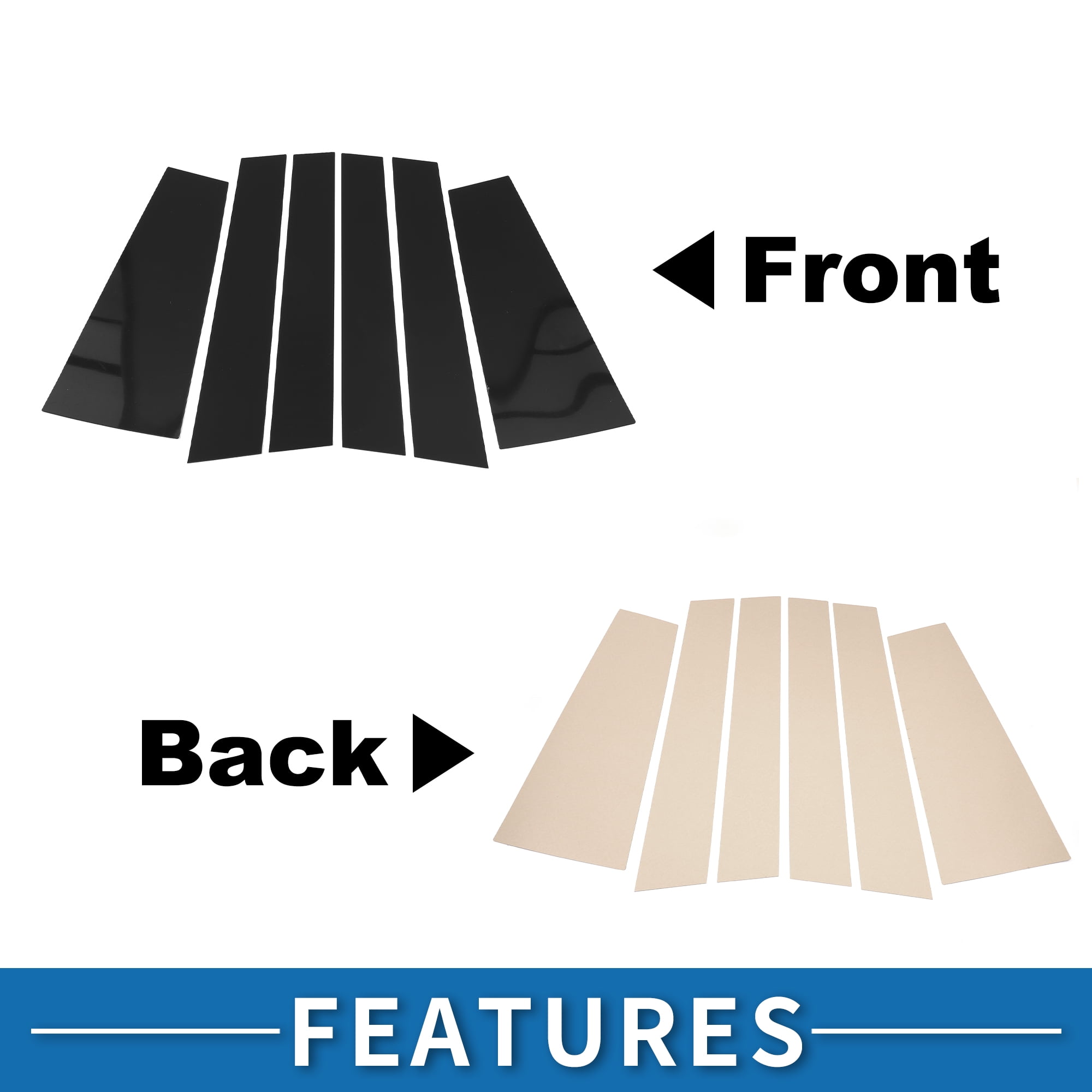 Unique Bargains 6Pcs Window Trim For Toyota Highlander 2015-2021 Black