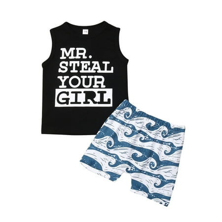 

Fullvigor Baby Boys Summer Cotton Sleeveless T-Shirt Tank Tops Short Pants Outfit Set