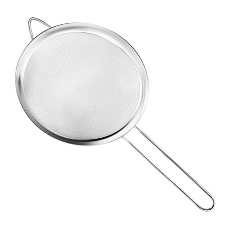 

Uanit Stainless Steel Fine Mesh Kitchen Strainer for Soybean Milk Juice Flour and Baking 60-Mesh Sieve for Pasta Vegetables and Egg Whites Durable Compact Lo Mein Scoop Perfect for Cooking and Daily