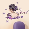 thumbnail image 1 of Adhesivos de pared con forma de mariposa morada con silueta de, 1 of 4